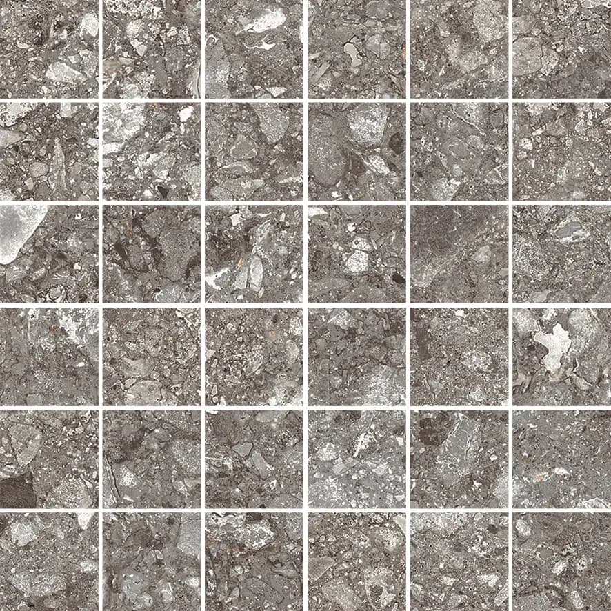 Grey, Mosaic, Square, 2x2 Mosaic, 12×12, Honed