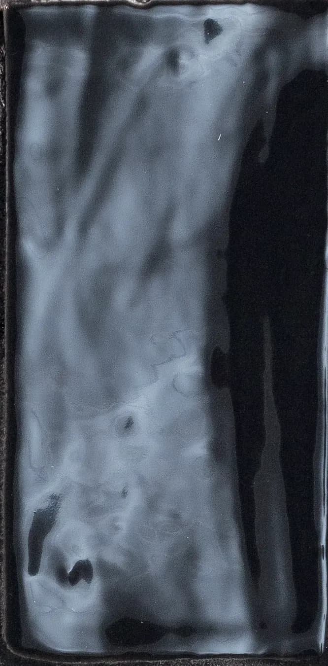Black, Field tile, Rectangle, 3×6, Glazed