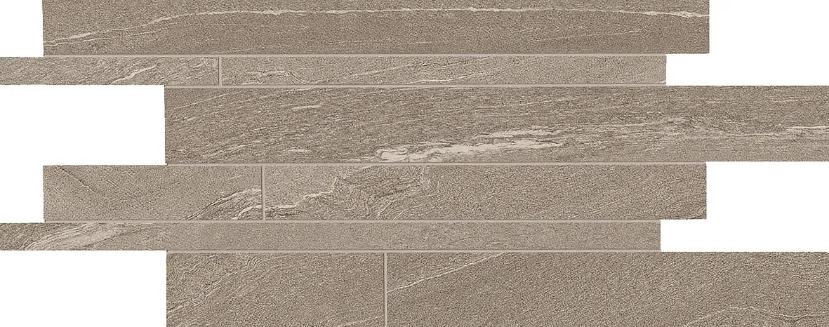 MARTELLATA Taupe, Mosaic, Square, Listelli Sfalsati, 12×24, Natural