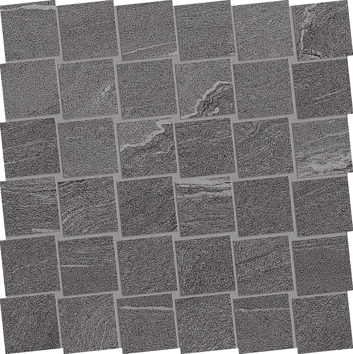 MINIMAL Dark, Mosaic, Square, Tessera Dado Mosaic, 12×12, Natural
