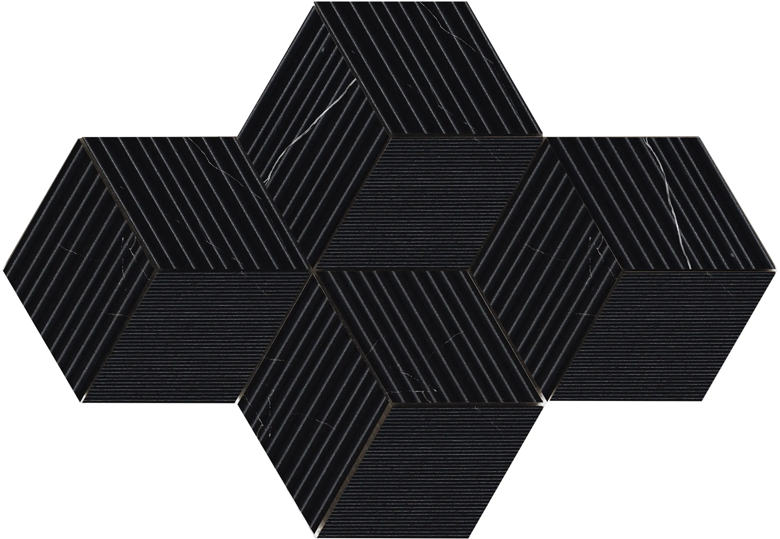 Nero, Mosaic, Square, Cube Mosaic, 12×12, Natural