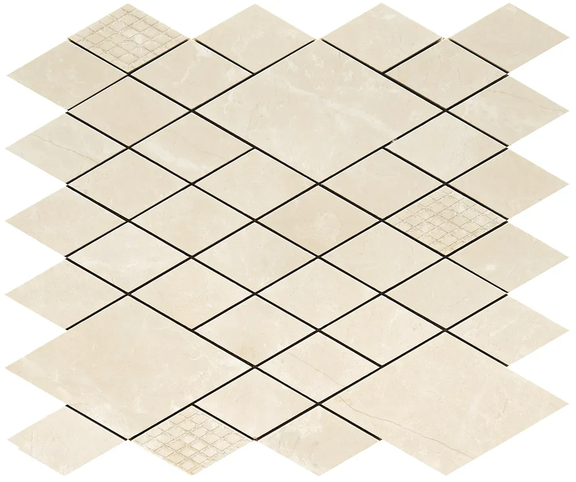 Marfil, Mosaic, Rectangle, Net Mosaic, 12×14, Polished