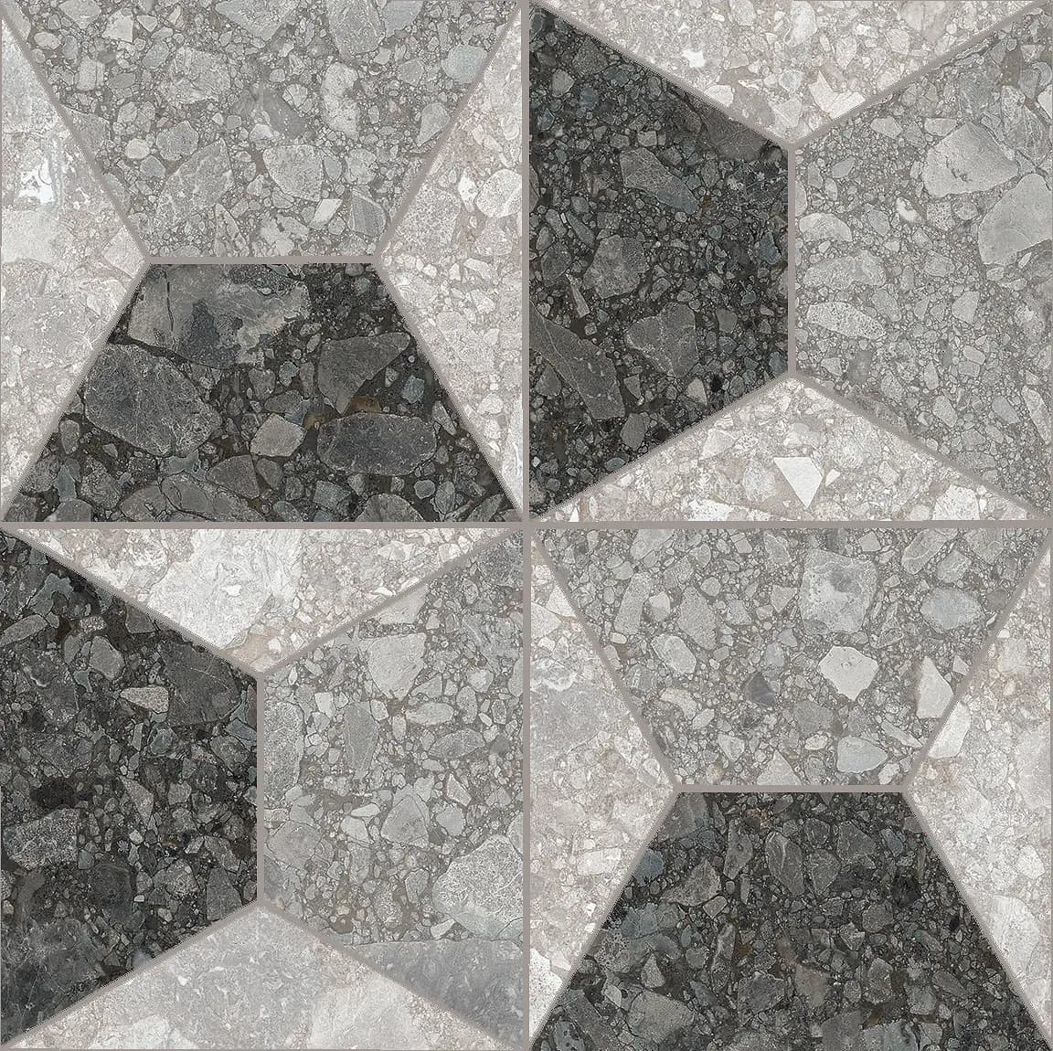 Cluster Mix, Mosaic, Square, Macro Mosaic, 12×12, Natural