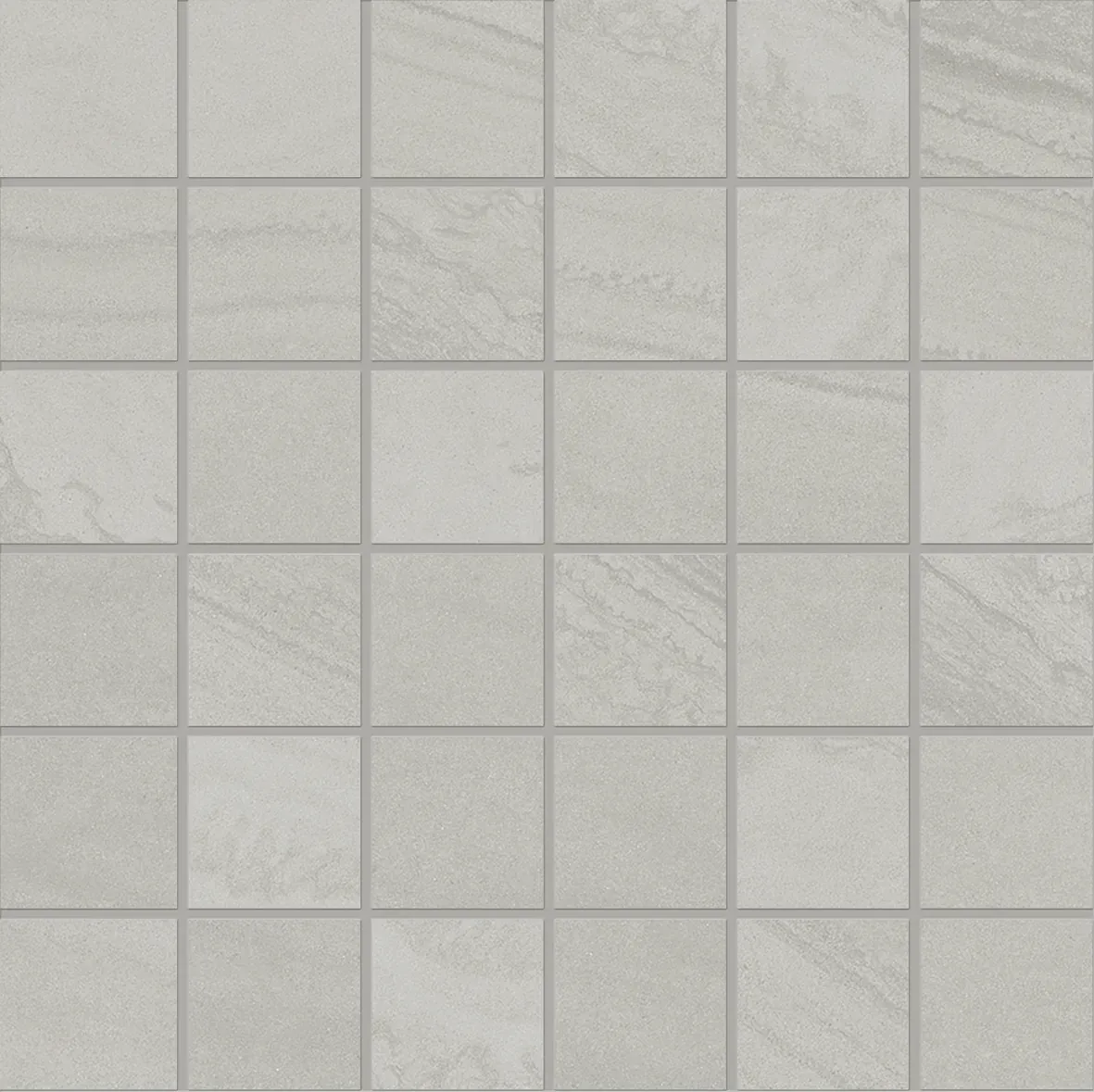 Crosscut Light Grey, Mosaic, Square, 2x2" Tessera Cross Cut Mosaic, 12×12, Natural