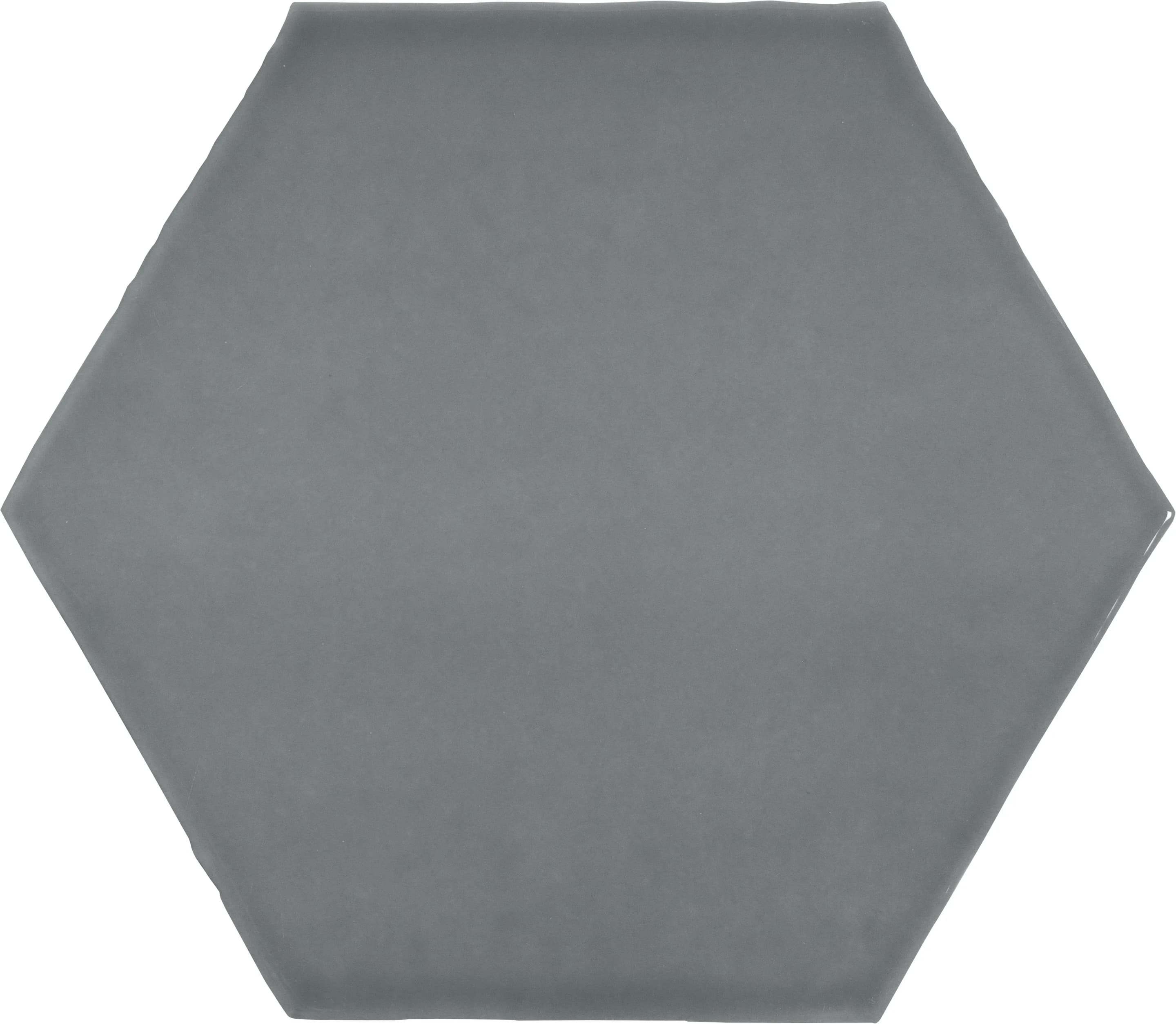 Charcoal, Field tile, Hexagon, 6×7, Glossy