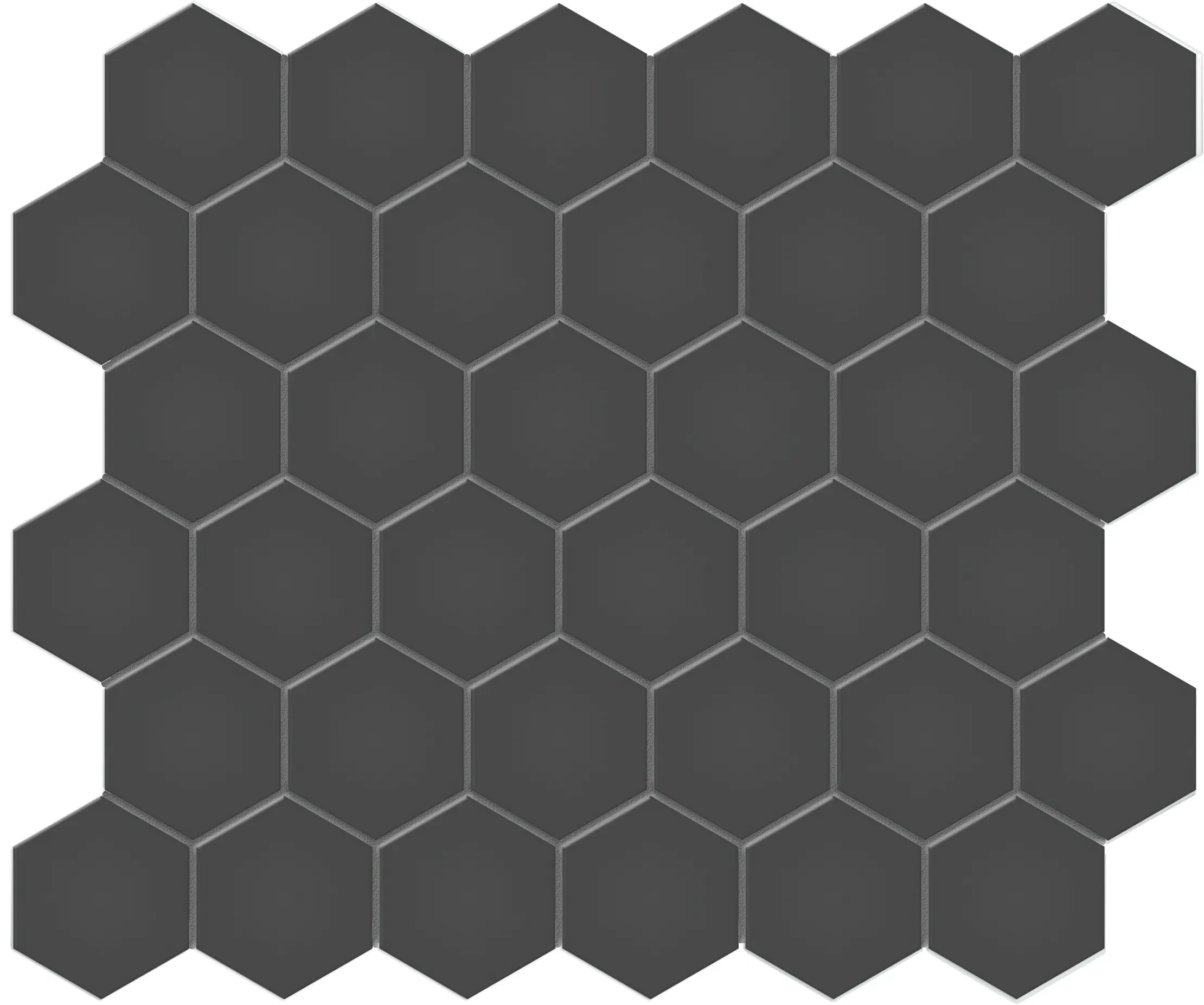 Retro Black, Mosaic, Hexagon, Hexagon Mosaic, 12×12, Matte