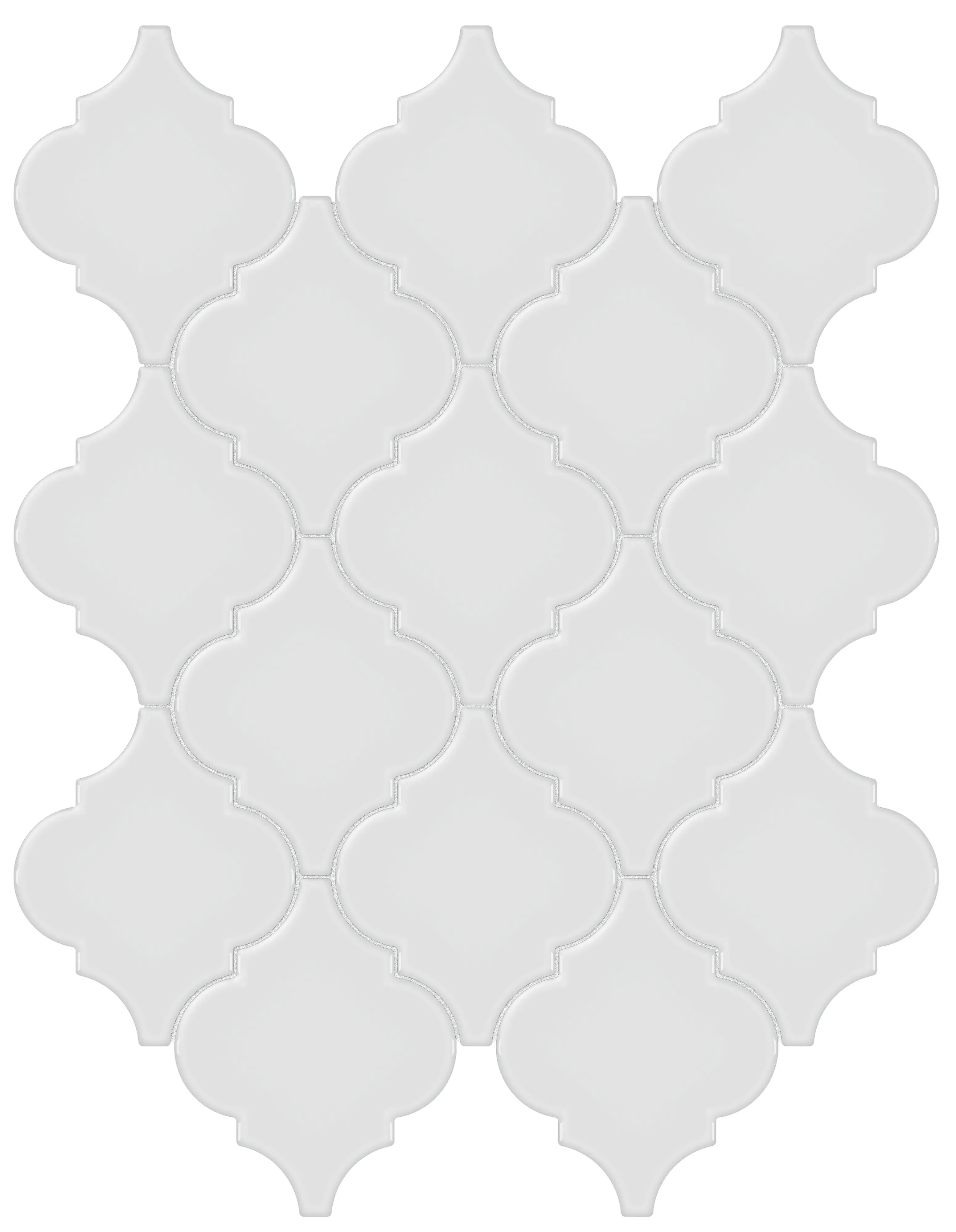 Gallery Grey, Mosaic, Arabesque, Beveled Arabesque Mosaic, 10.5×13.5, Glossy
