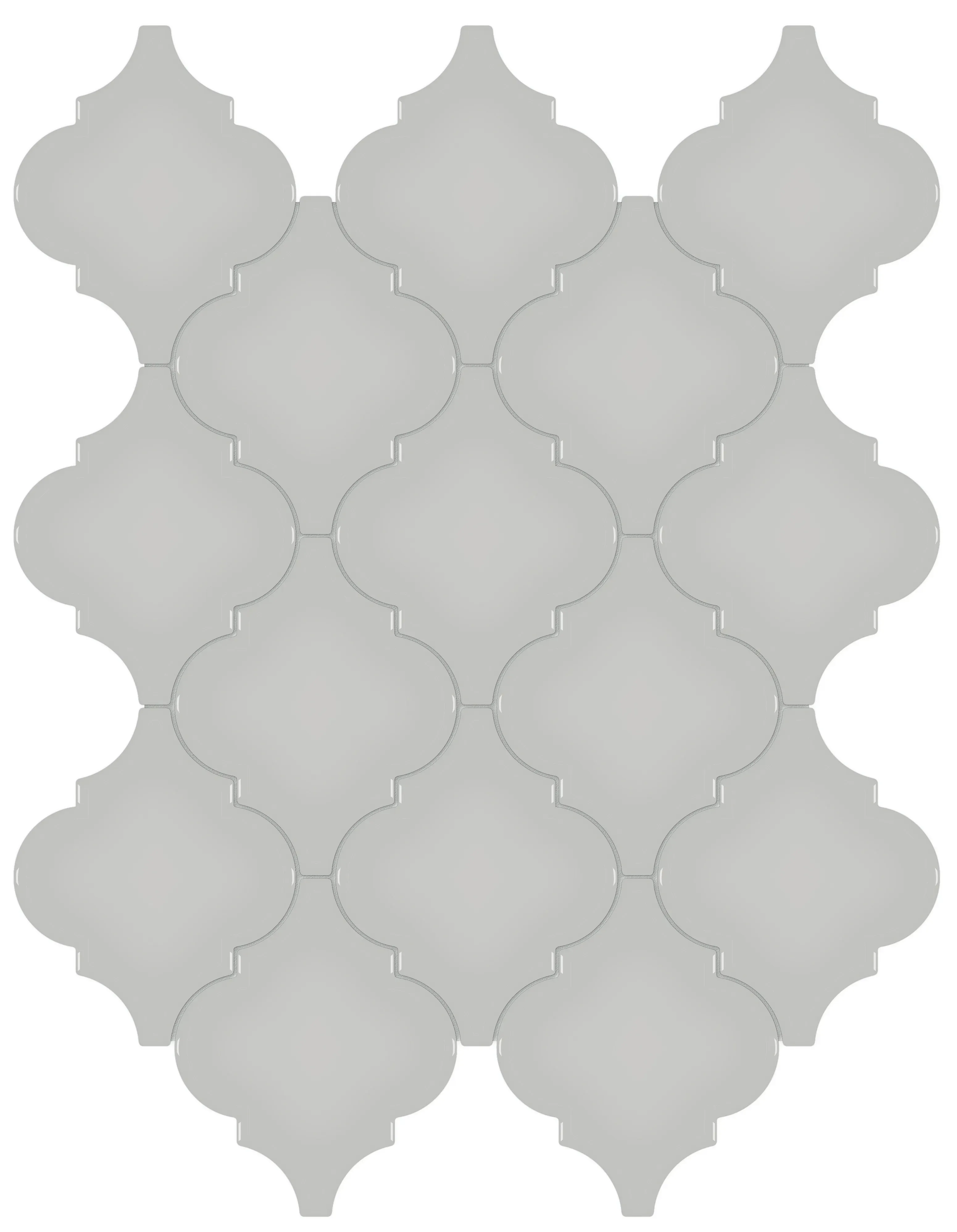 Loft Grey, Mosaic, Arabesque, Beveled Arabesque Mosaic, 10.5×13.5, Glossy