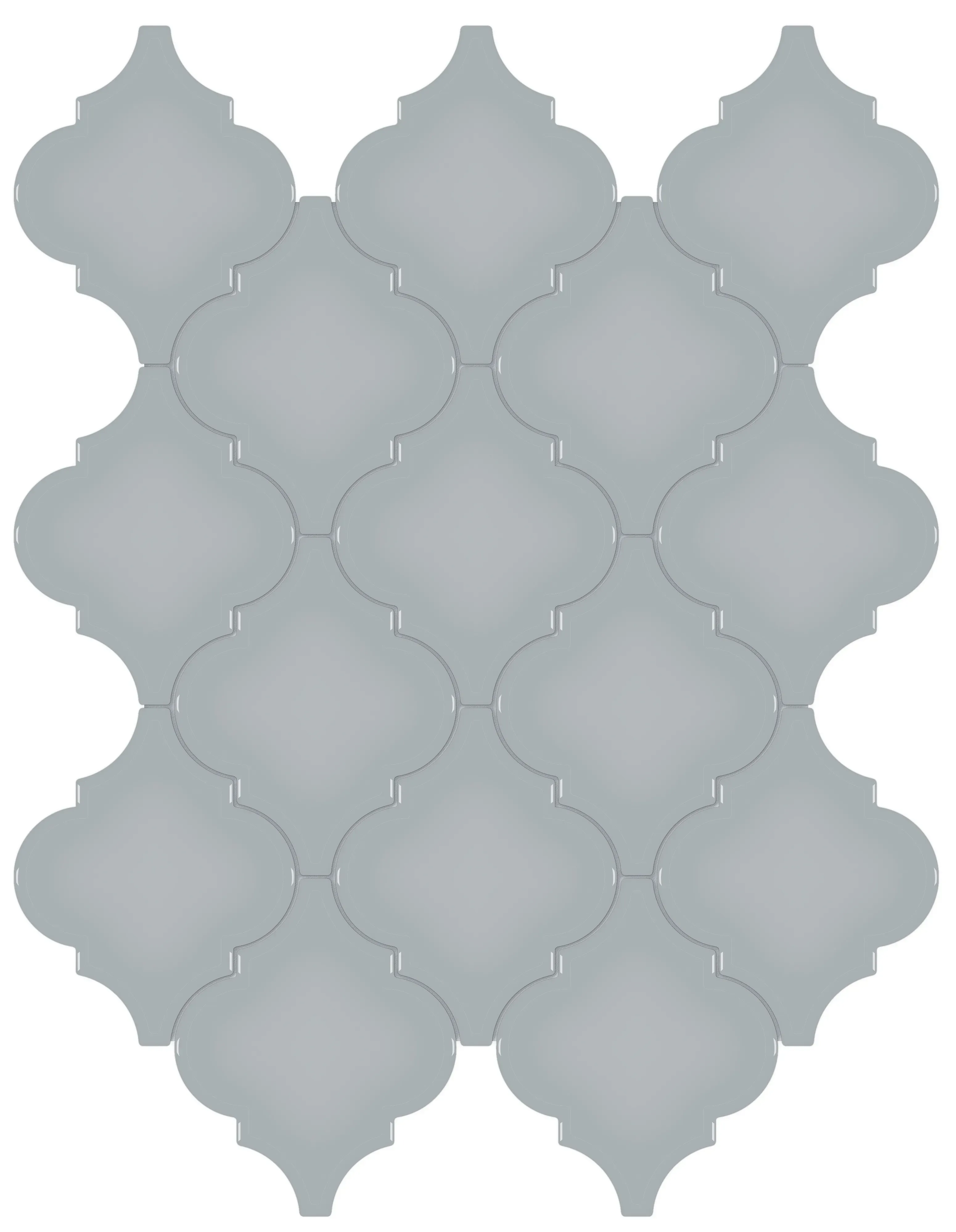 Cloud Blue, Mosaic, Arabesque, Beveled Arabesque Mosaic, 10.5×13.5, Glossy