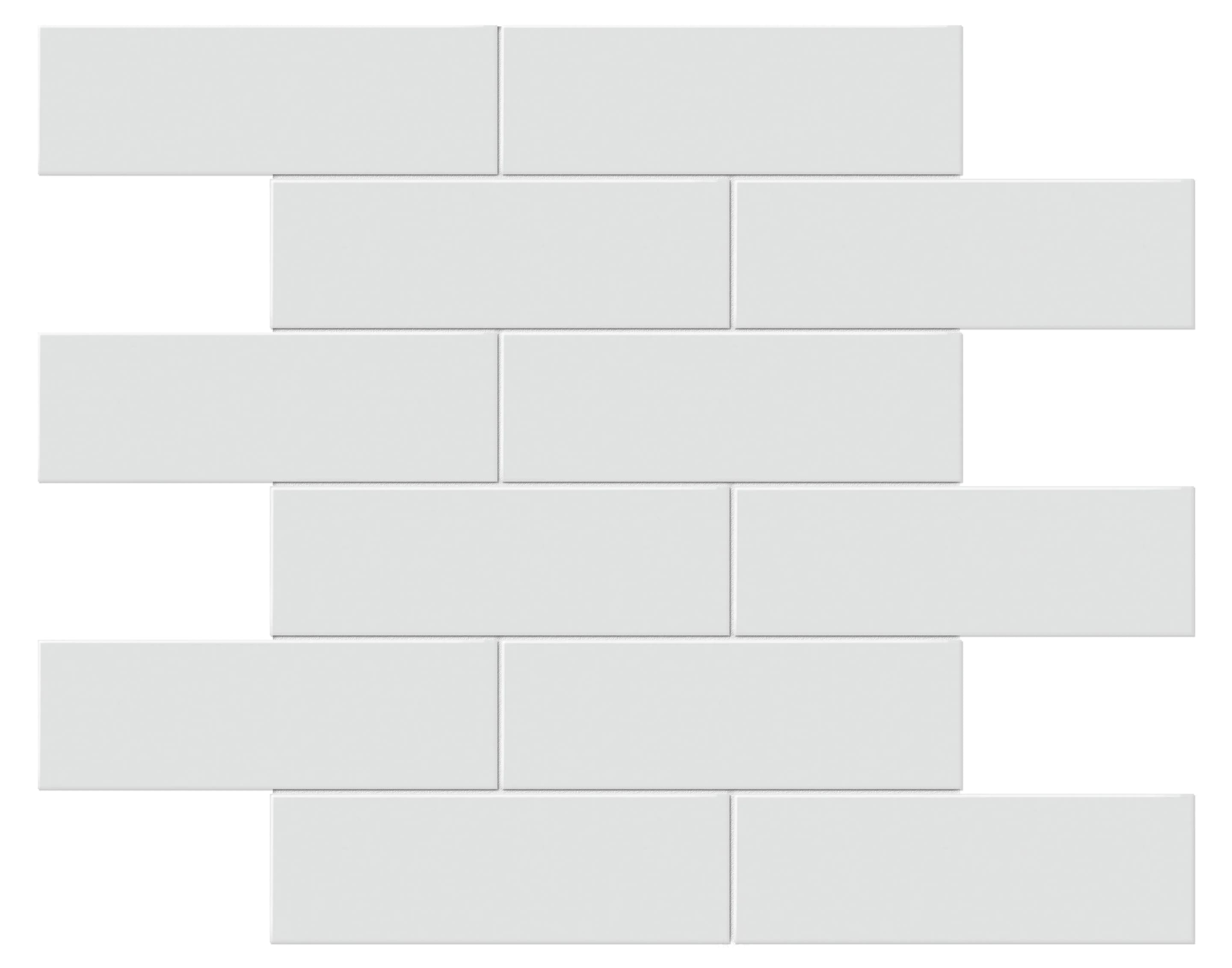Gallery Grey, Mosaic, Rectangle, 2x6 Brick Mosaic, 12×12, Matte