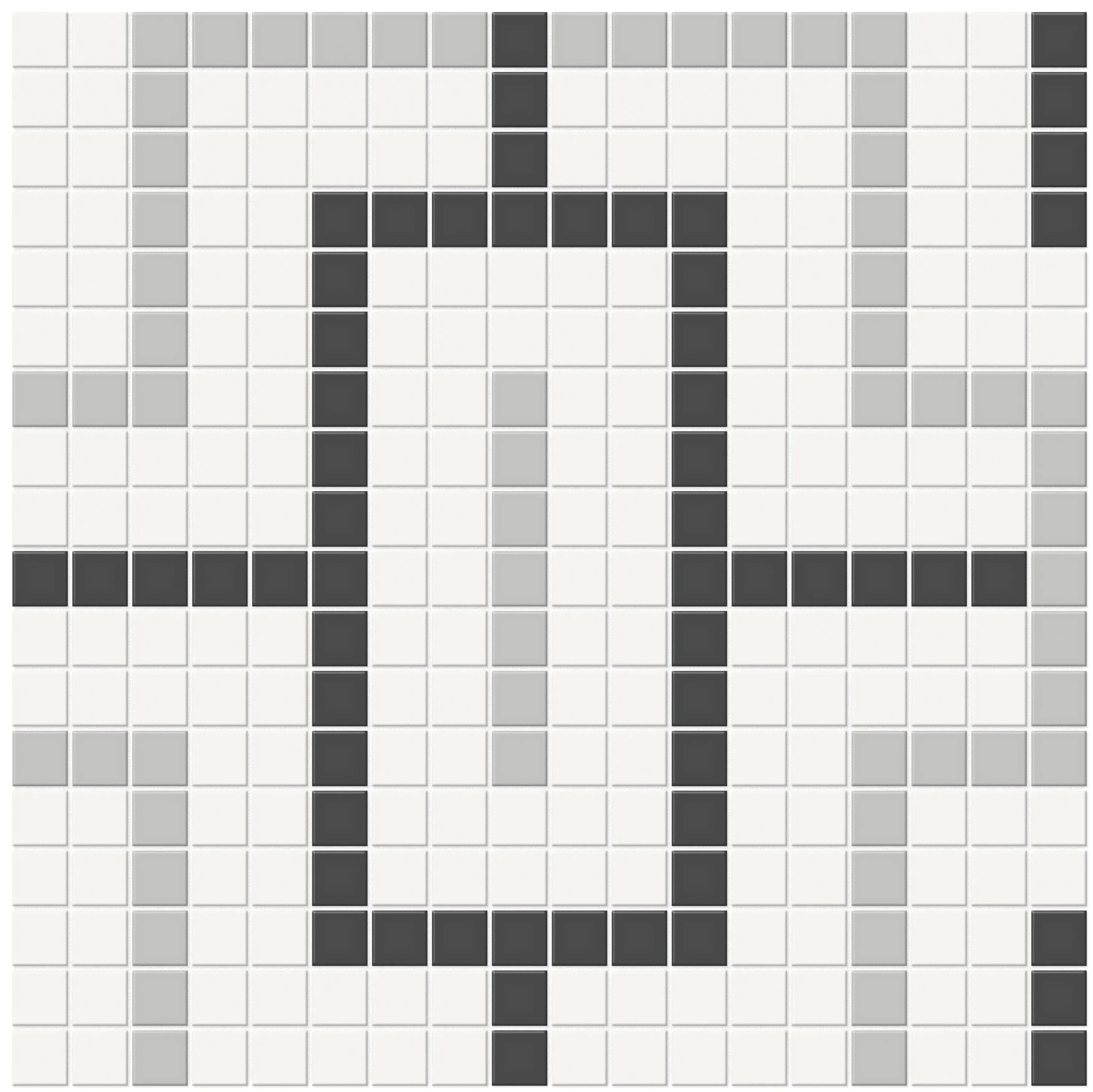 Midnight Blend, Mosaic, Square, Chain Pattern, 11.4173×11.4173, Matte