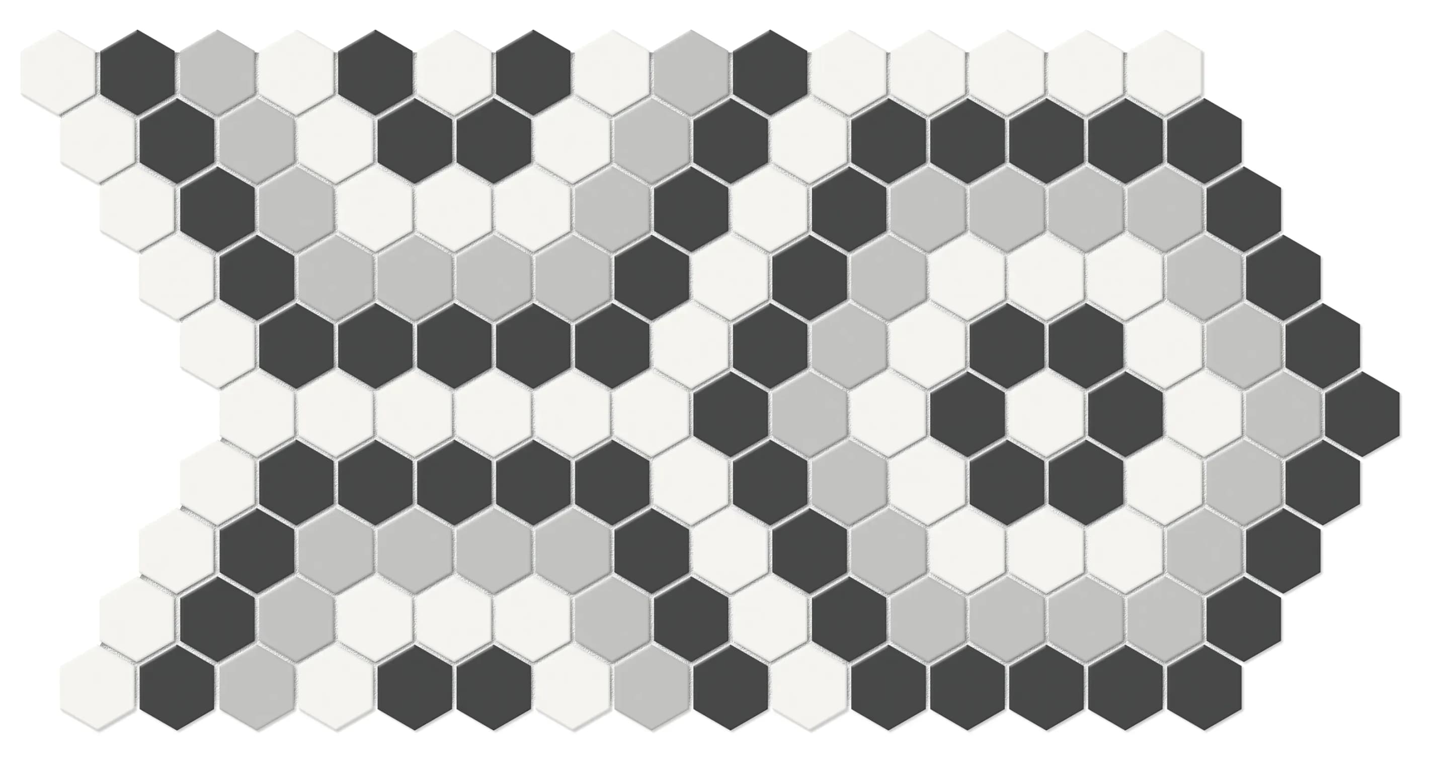 Midnight Blend, Mosaic, Rectangle, Hexagon Pattern, 8×14, Matte