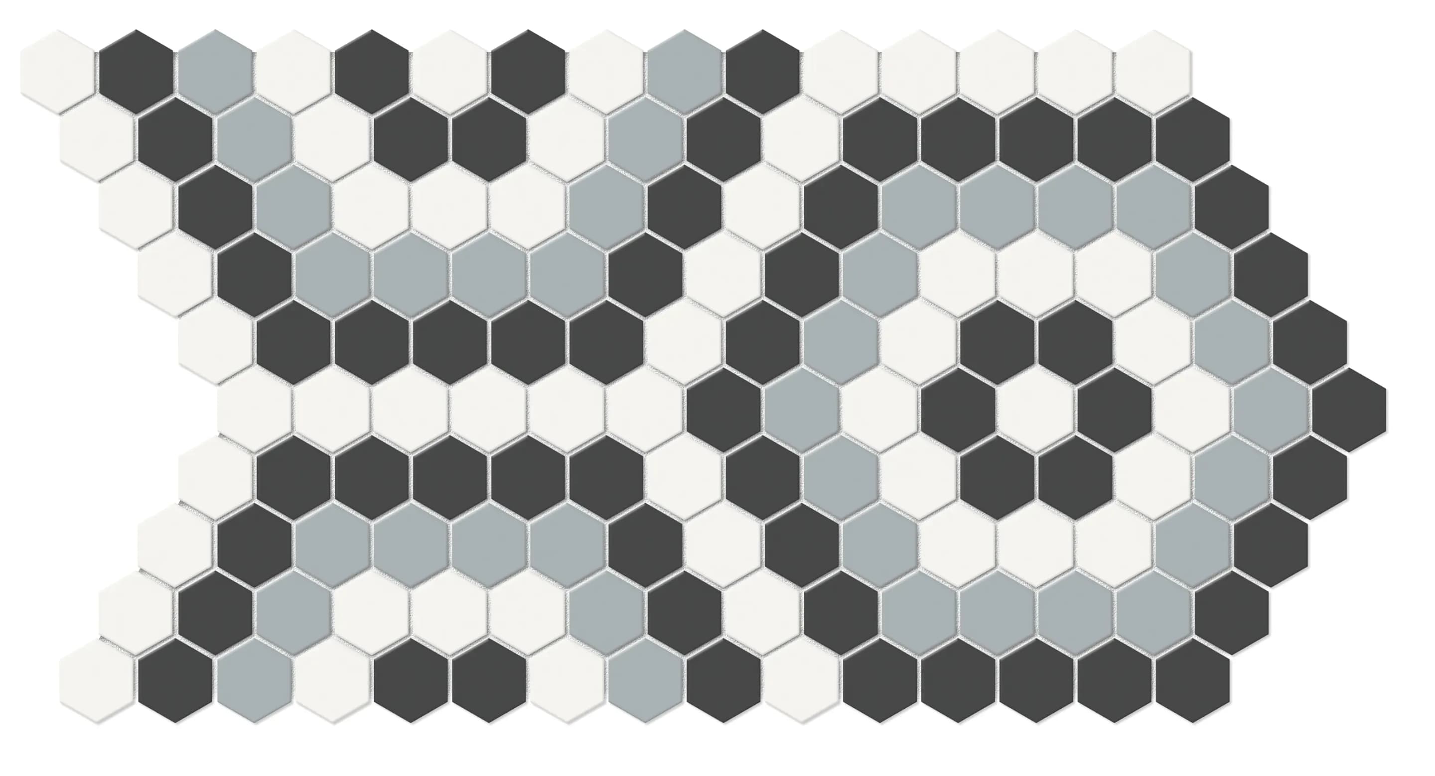 Dawn Blend, Mosaic, Rectangle, Hexagon Pattern, 8×14, Matte