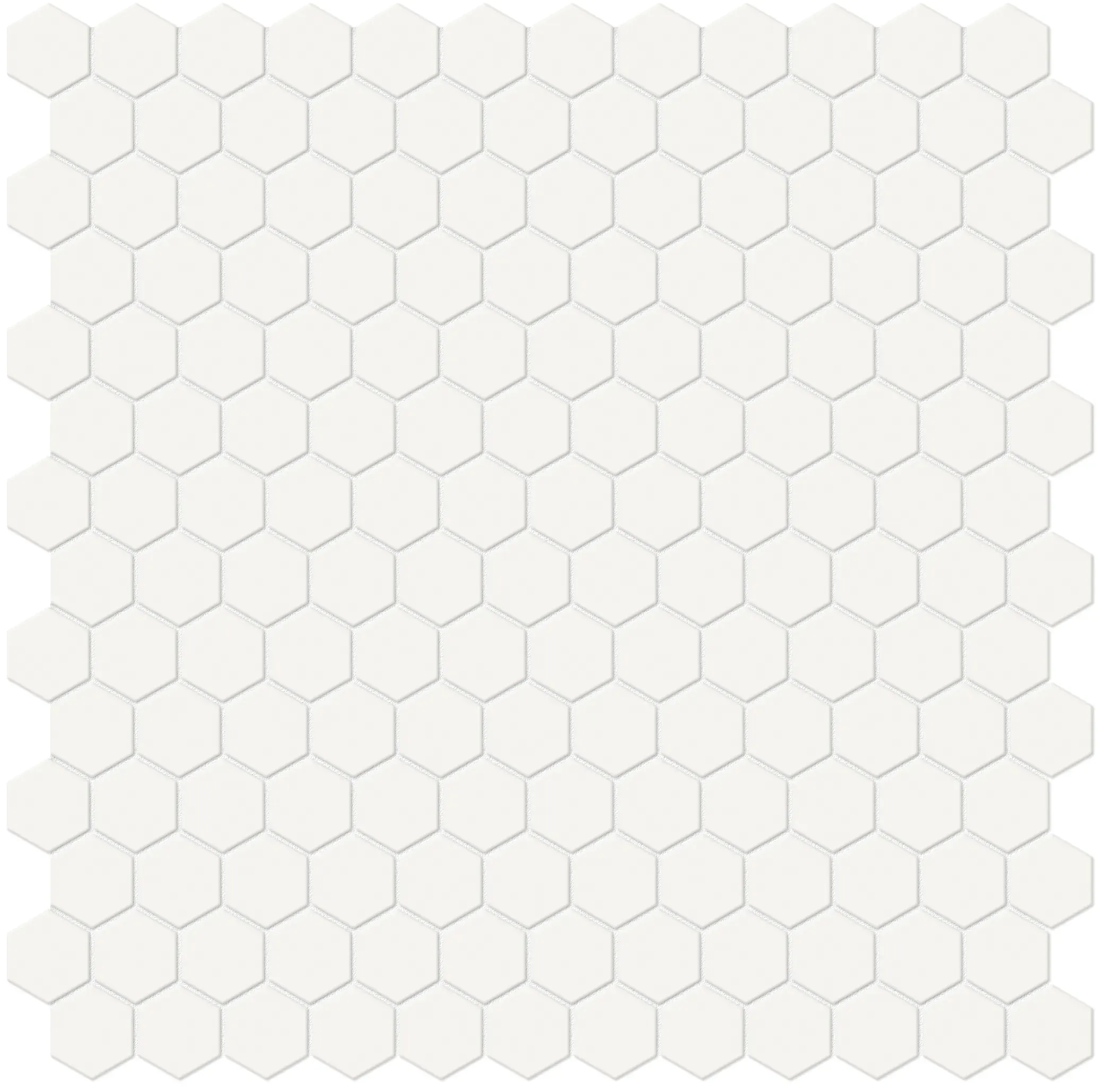 White, Mosaic, Hexagon, Hexagon Mosaic, 12×12, Matte