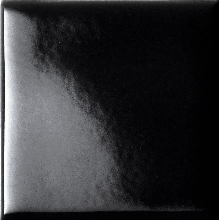 Black, Field tile, Rectangle, 3×6, Glossy
