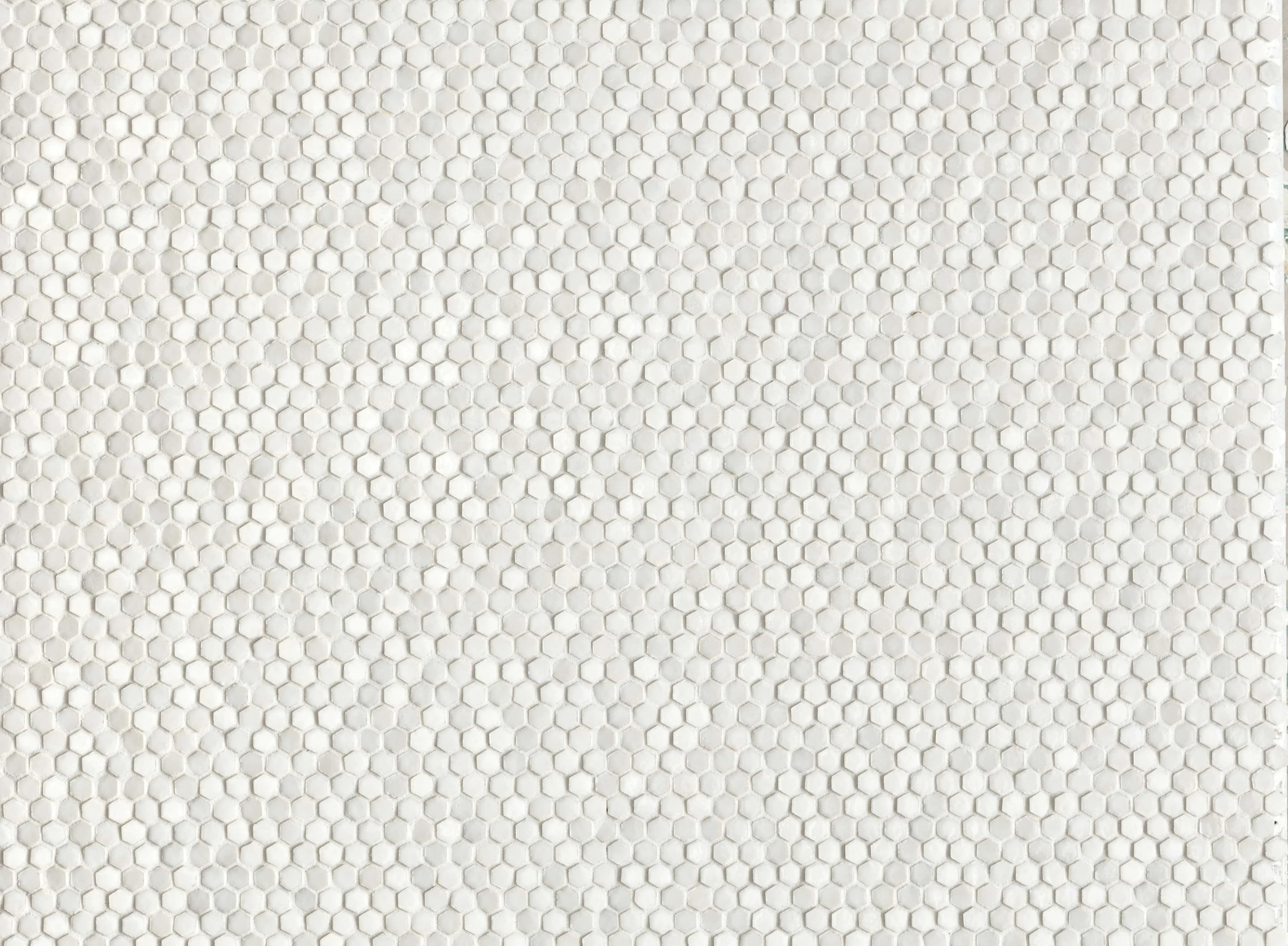 Bianco Honeycomb B, Mosaic, Hexagon, Honeycomb B, 12×12, Glossy