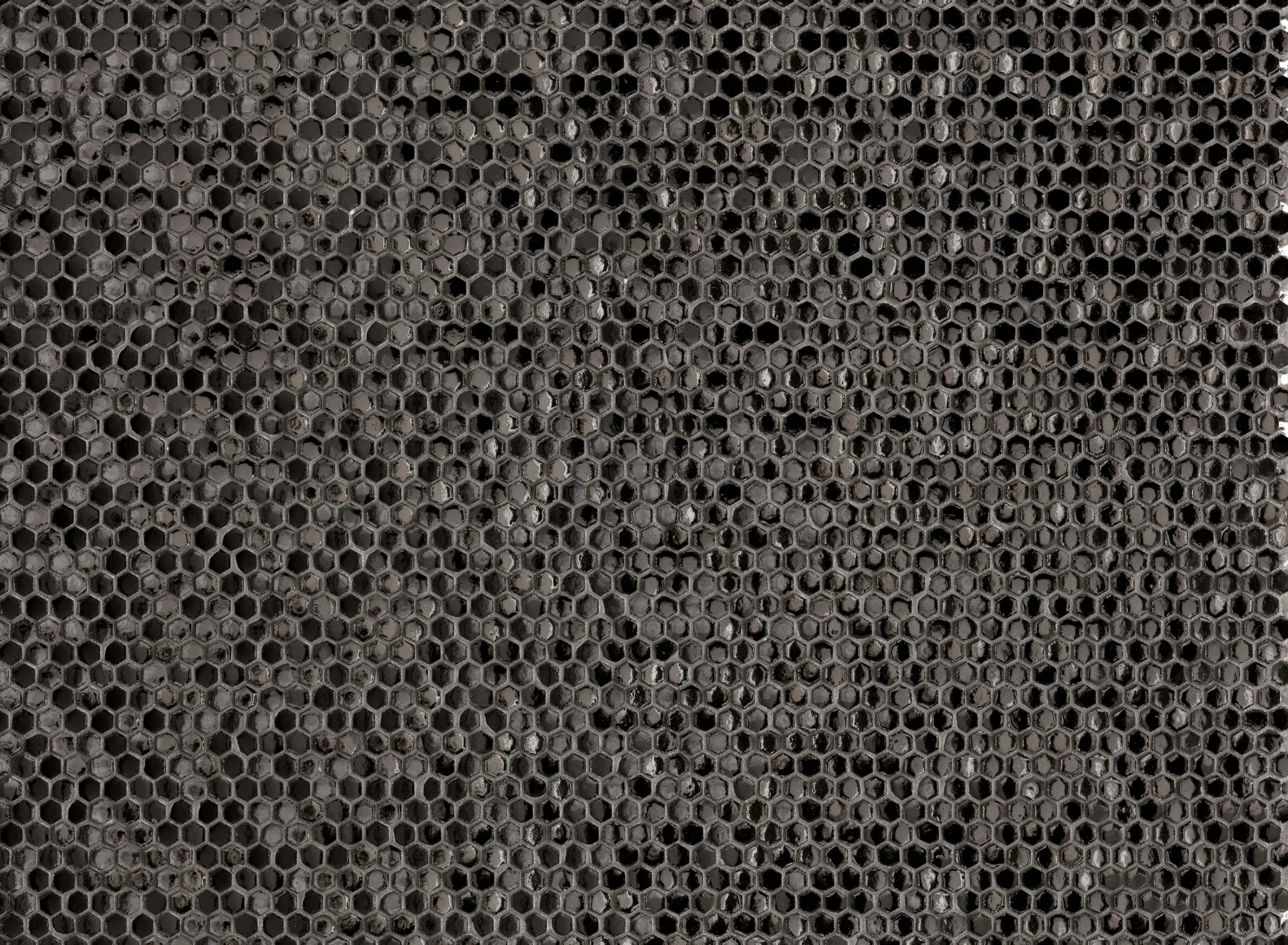 Nero Honeycomb B, Mosaic, Hexagon, Honeycomb B, 12×12, Glossy
