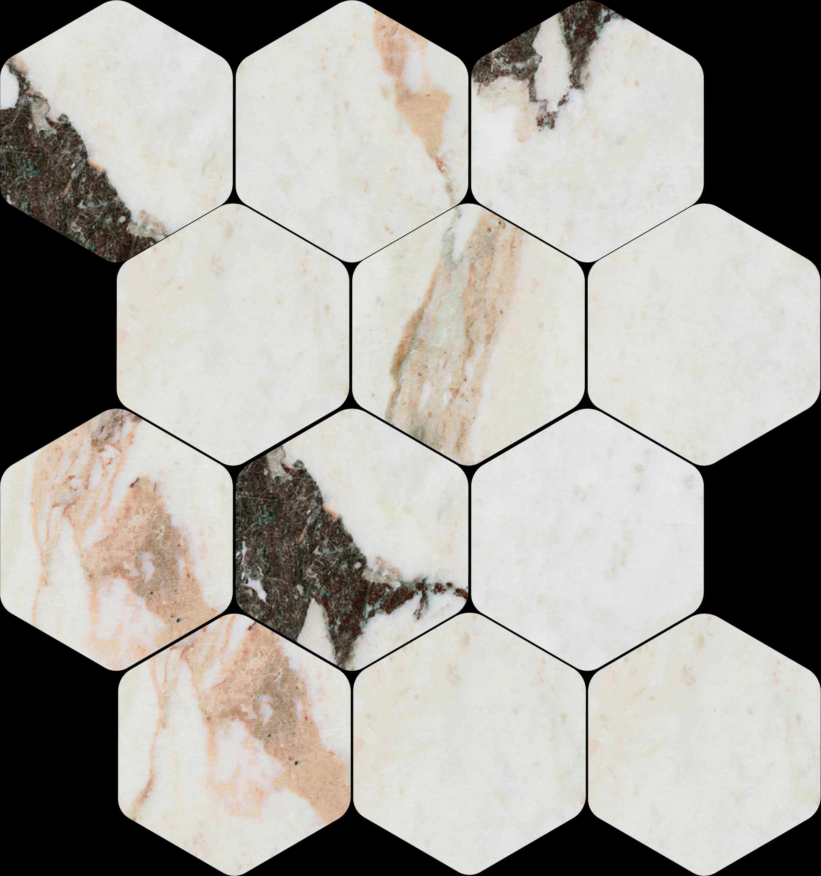 Calacatta Viola, Mosaic, Hexagon, Hexagon Mosaic, 14×15, Natural