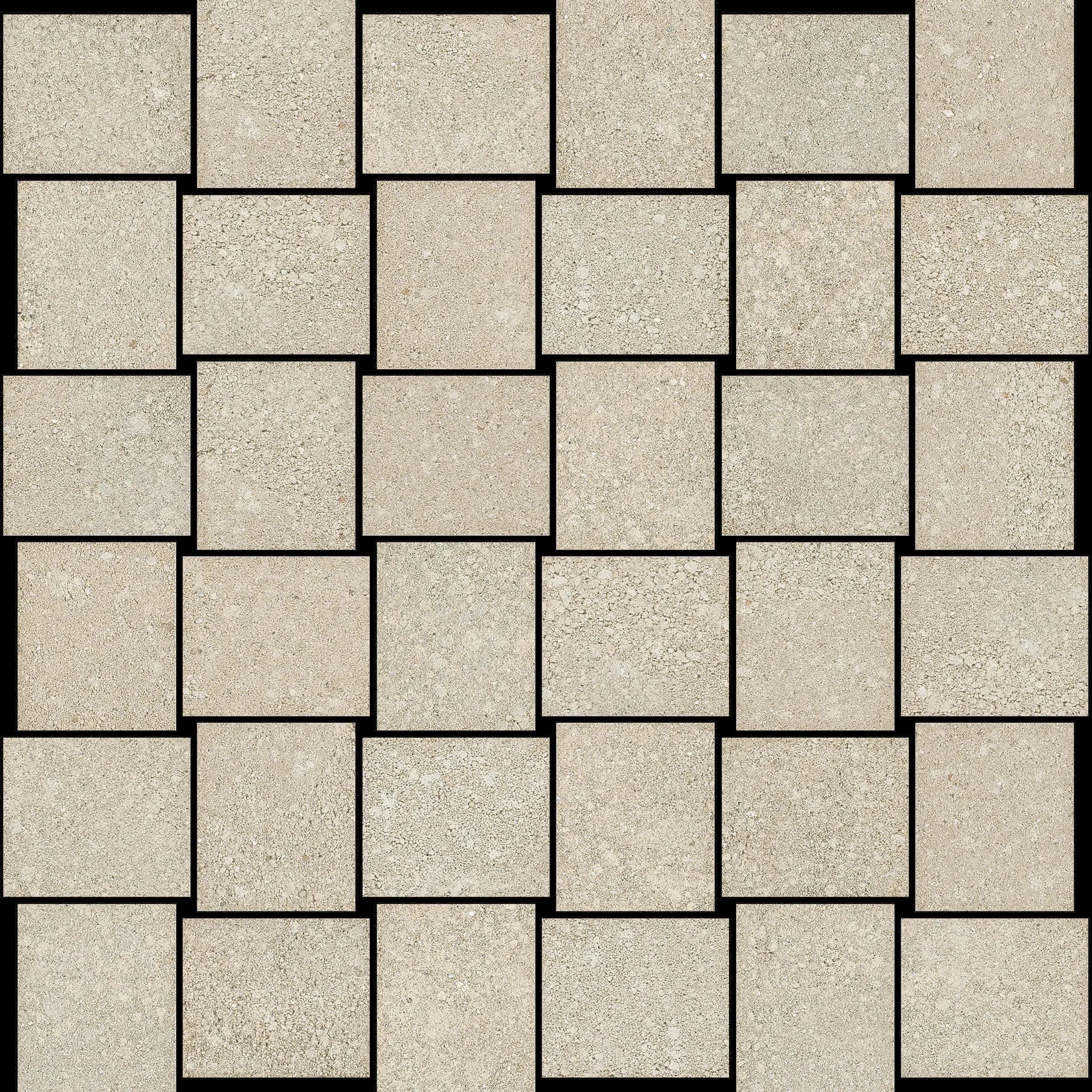 Sabbia, Mosaic, Square, Basketweave Mosaic, 12×12, Natural
