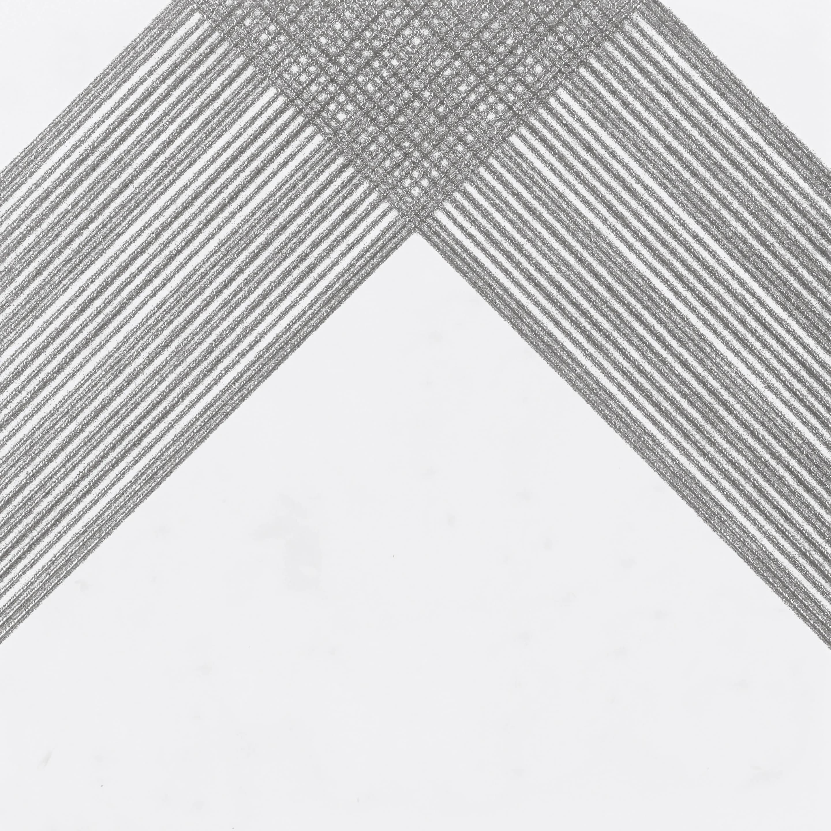 White Silver Outline 2, Field tile, Square, 12×12, Matte