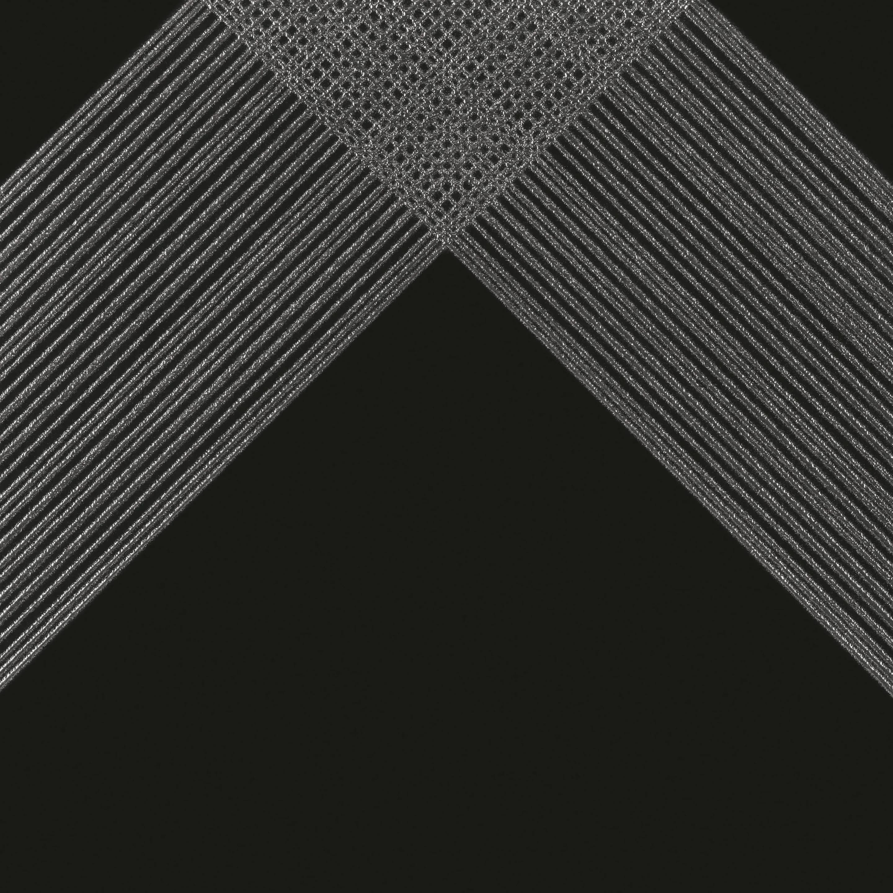 Black Silver Outline 2, Decor, Square, 12×12, Matte