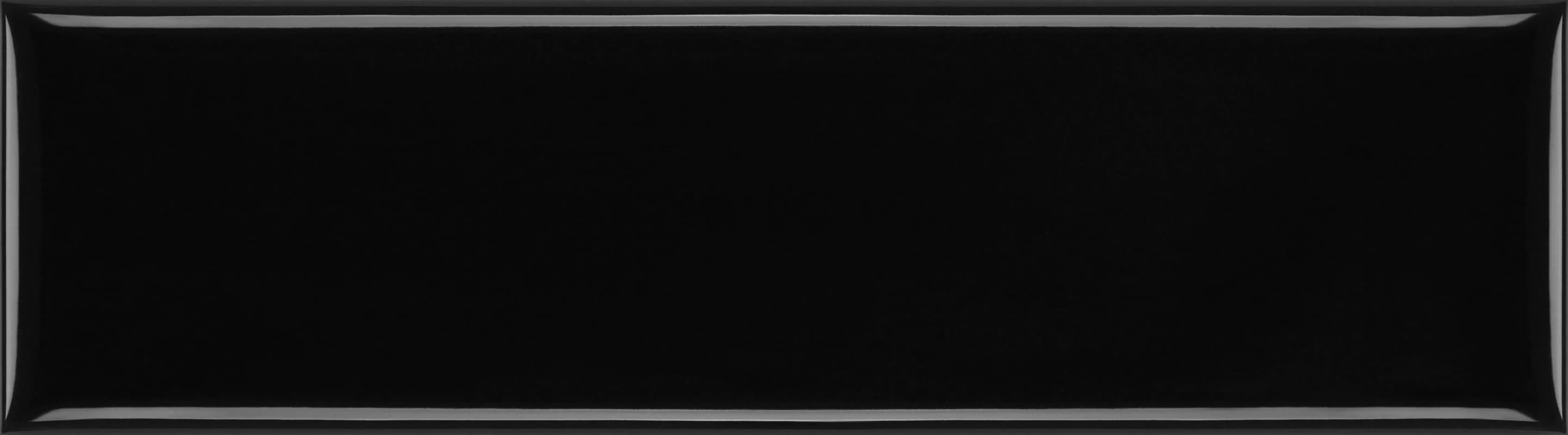 Black, Field tile, Rectangle, 3×10, Glossy