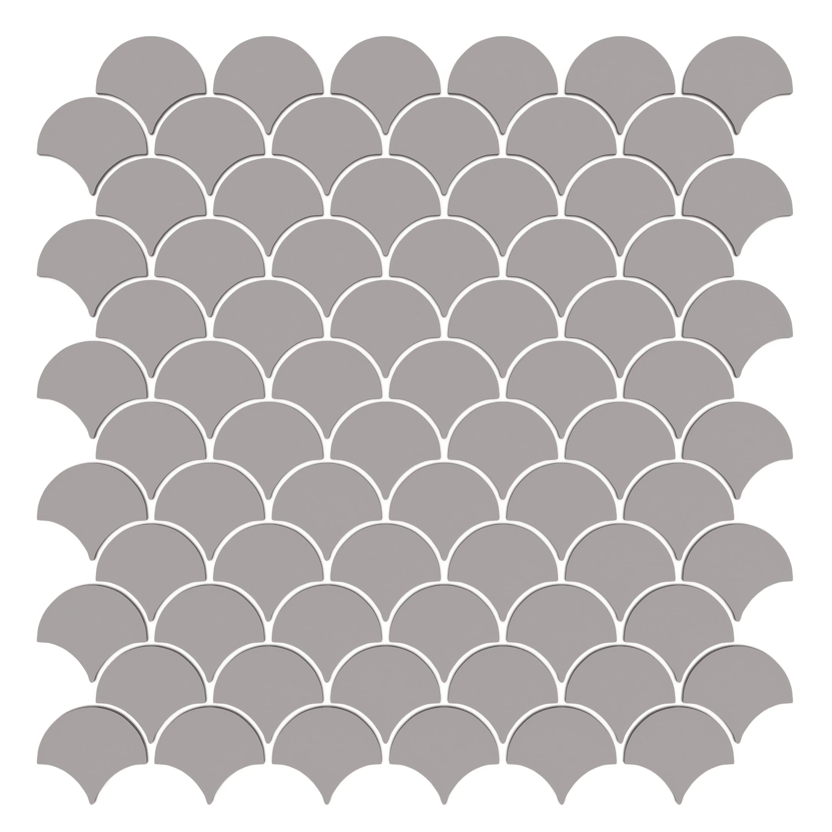 Brentwood Silver, Mosaic, Scallop, 12×12, Matte