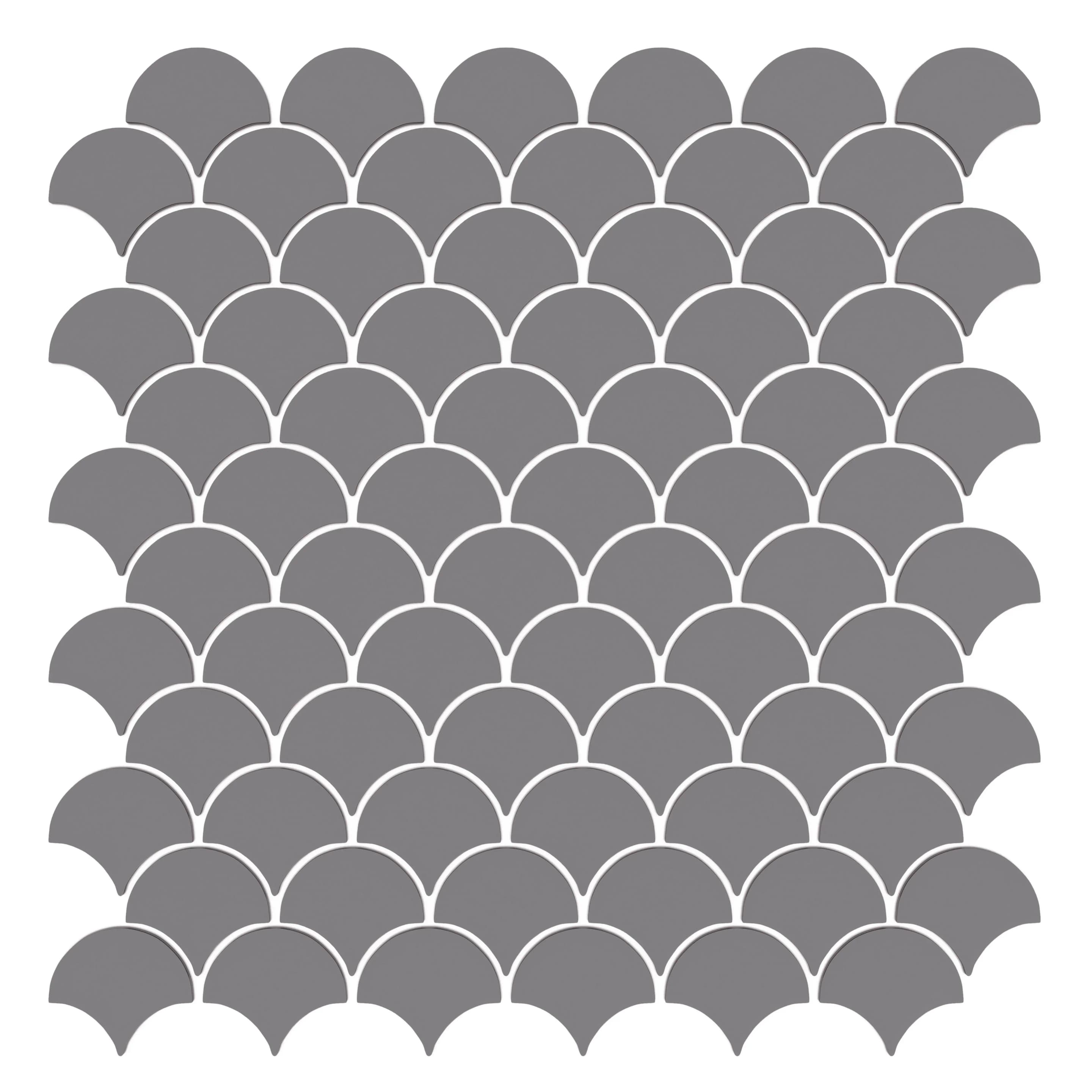 Brentwood Ash, Mosaic, Scallop, 12×12, Matte