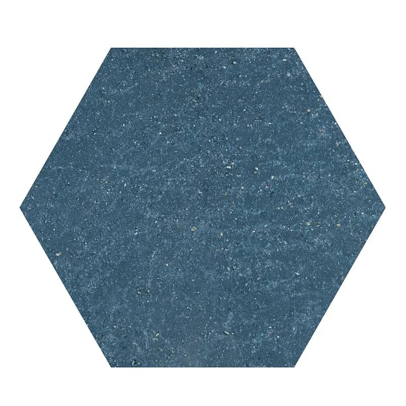 Blu Oltremare, Field tile, Hexagon, 6×7, Natural