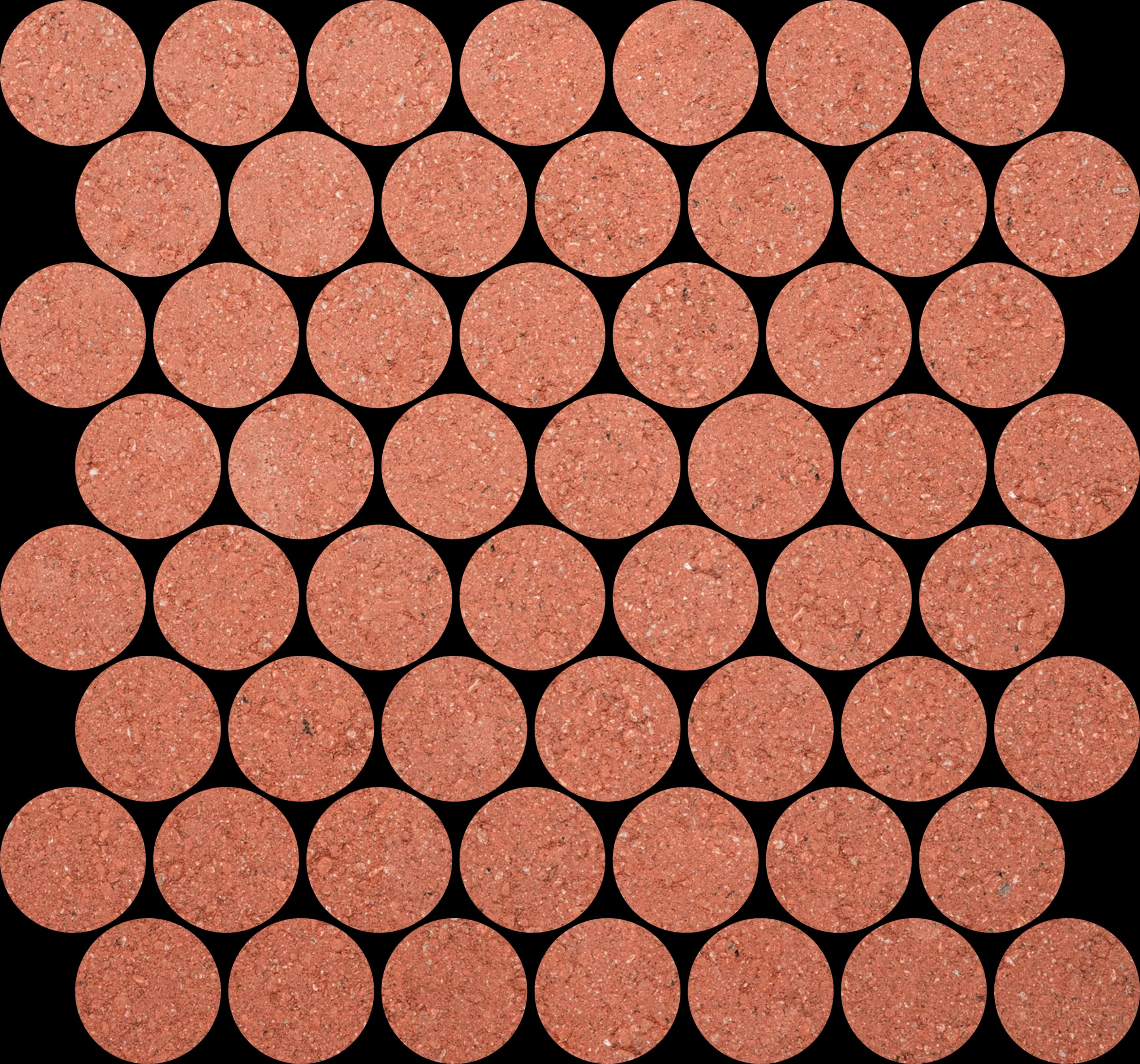 Tondo Salmone, Mosaic, Pennyround, Tondo 1 1/8" Mosaic, 10×10, Natural