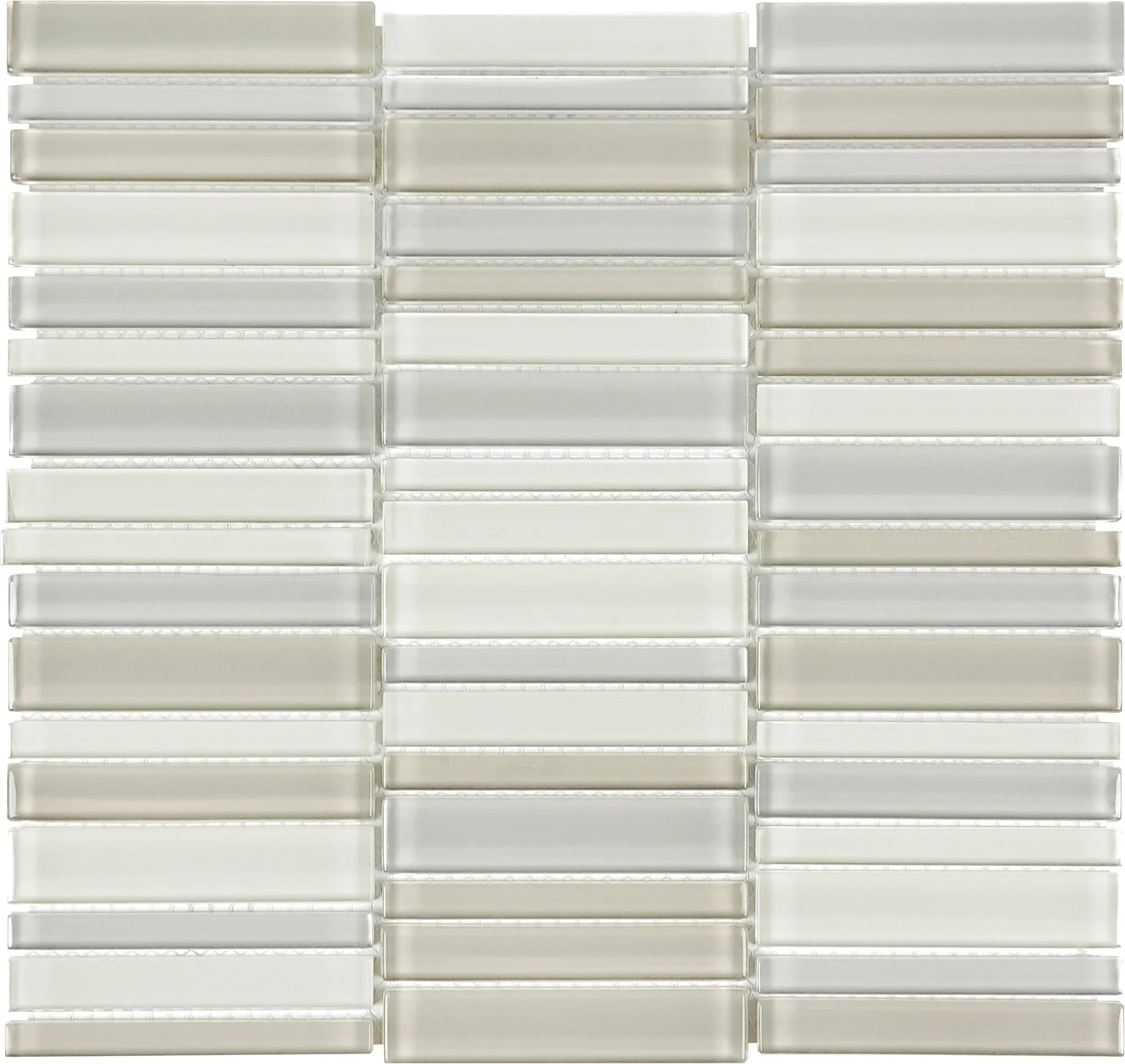 Natural Blend, Mosaic, Rectangle, Stacked Mosaic, 11.3×12, Glossy